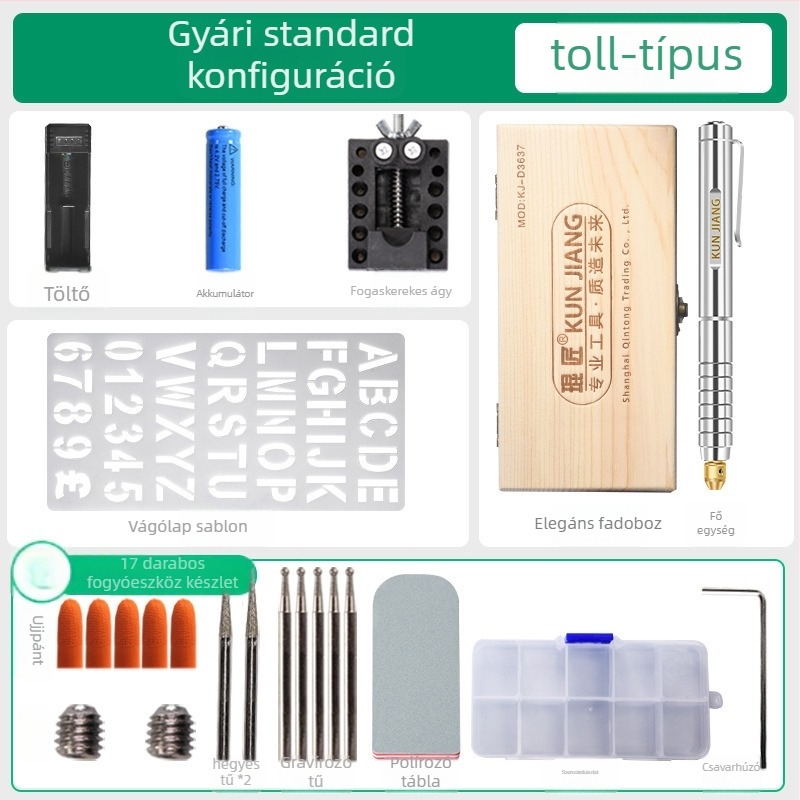 Név­táblákhoz és fém/jád gravírozáshoz használható gravíró toll — akkumulátoros működés, DC 10-30V, Márka: Other, Alkalmazási terület: névtáblák és fém/jád gravírozás