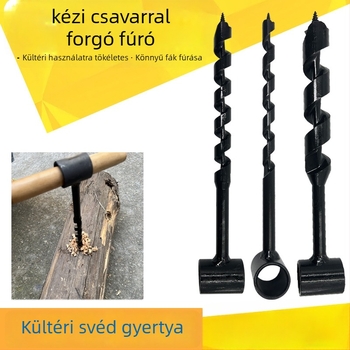 Kézi spirálfúró famegmunkáláshoz, hosszított kivitel