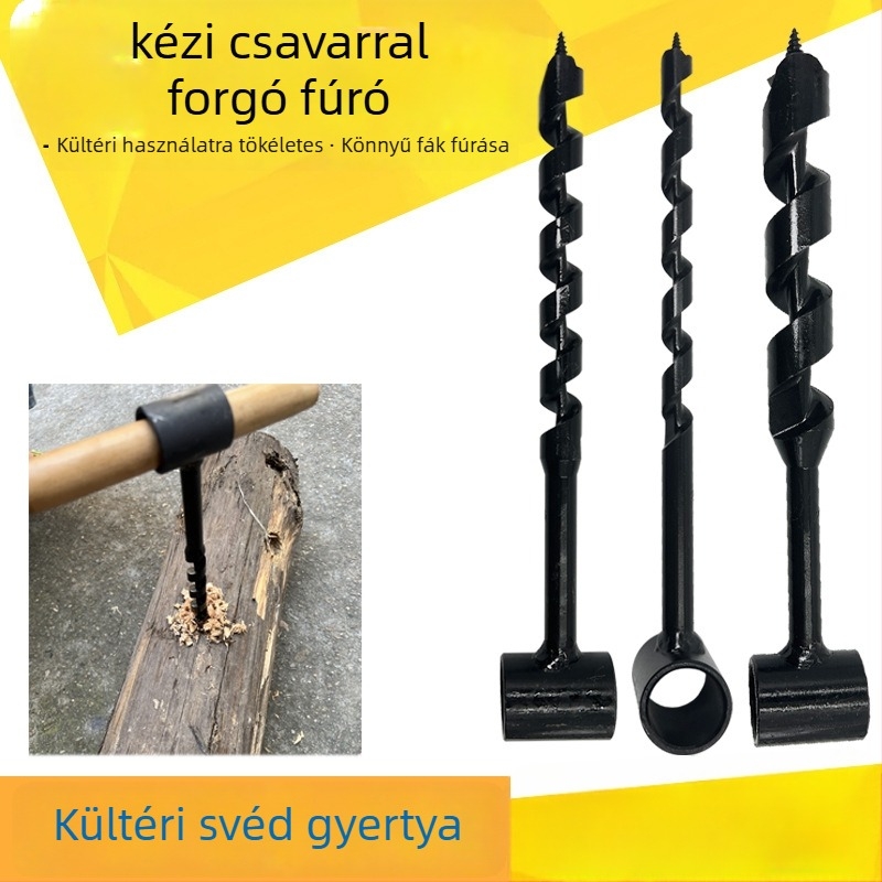 Kézi spirálfúró famegmunkáláshoz, hosszított kivitel