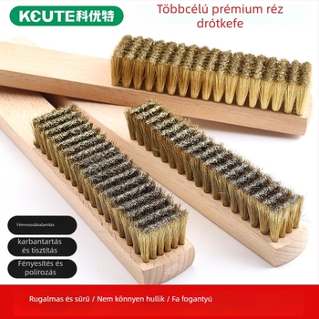 Coyute Puha rézdrótos kefe a finom gyöngyök tisztításához, réz- és rozsdamentes acél tisztító sörtékkel, rozsda eltávolítás