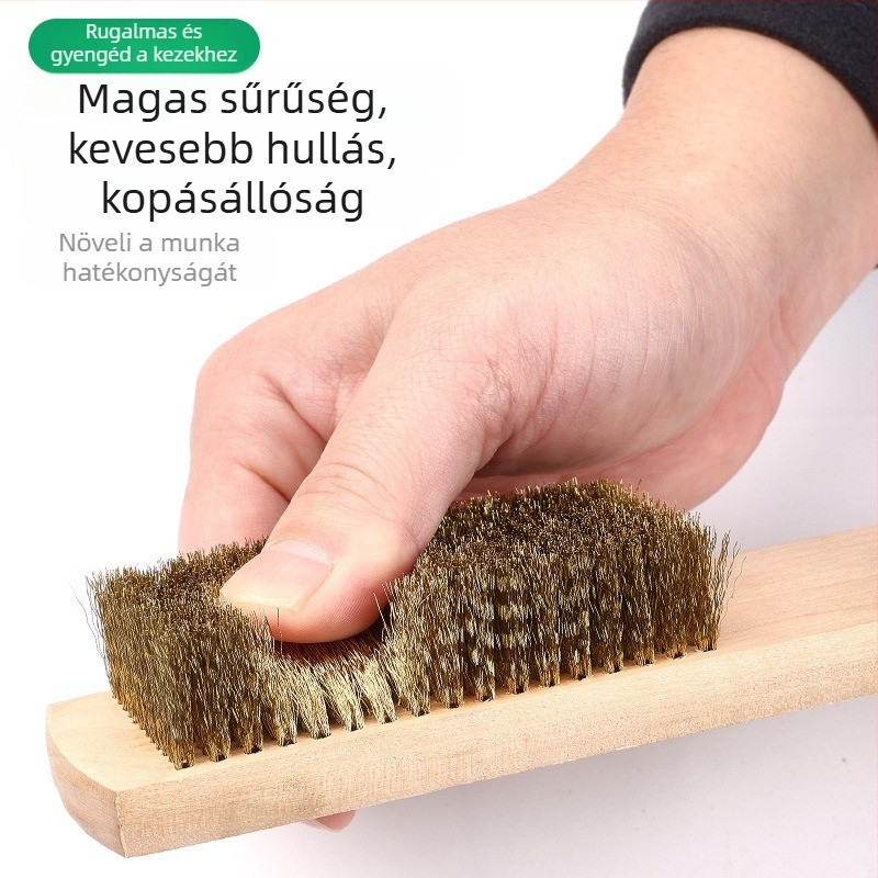 Coyute Puha rézdrótos kefe a finom gyöngyök tisztításához, réz- és rozsdamentes acél tisztító sörtékkel, rozsda eltávolítás