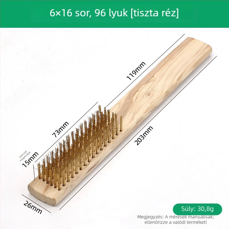 Coyute Puha rézdrótos kefe a finom gyöngyök tisztításához, réz- és rozsdamentes acél tisztító sörtékkel, rozsda eltávolítás