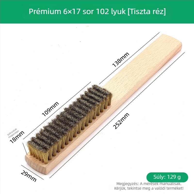 Coyute Puha rézdrótos kefe a finom gyöngyök tisztításához, réz- és rozsdamentes acél tisztító sörtékkel, rozsda eltávolítás