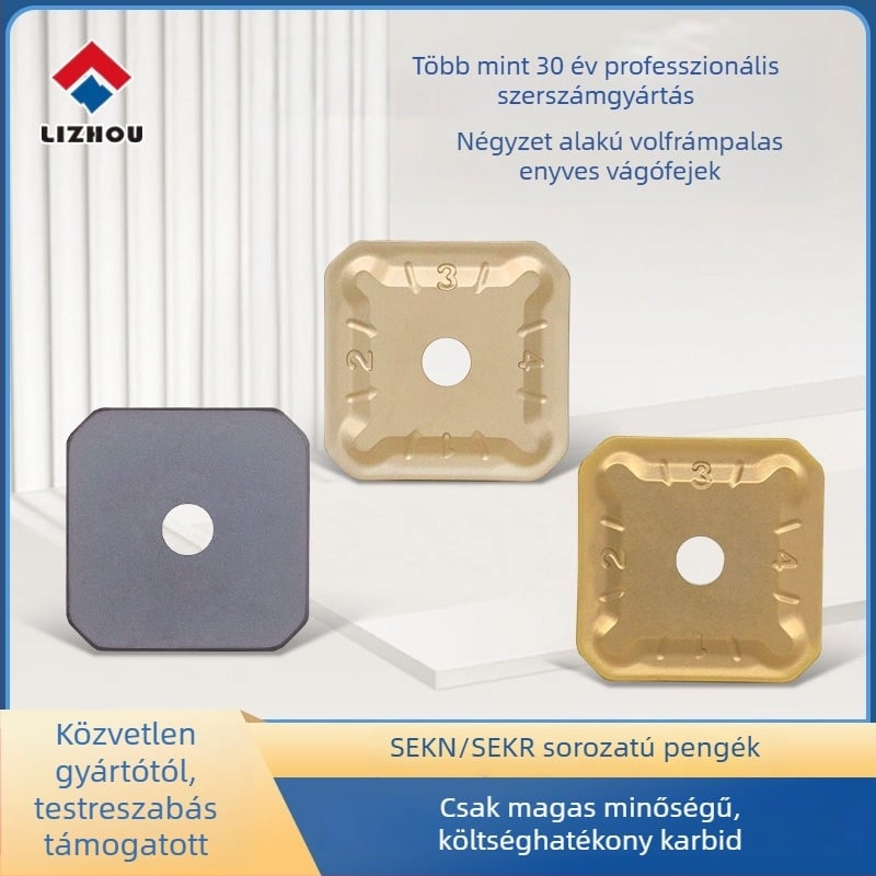 CNC négyszögletes marópenge SEKN1203/1504, rozsdamentes acél, finom marás, kettős fej gantry, fém-kerámia penge