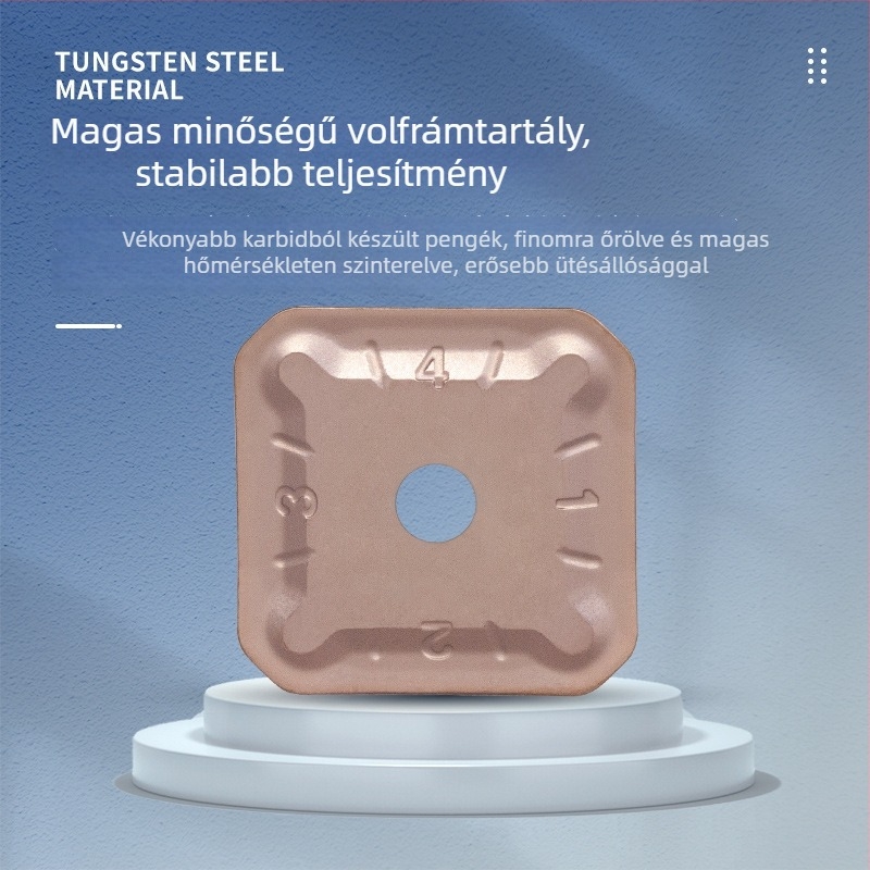 CNC négyszögletes marópenge SEKN1203/1504, rozsdamentes acél, finom marás, kettős fej gantry, fém-kerámia penge