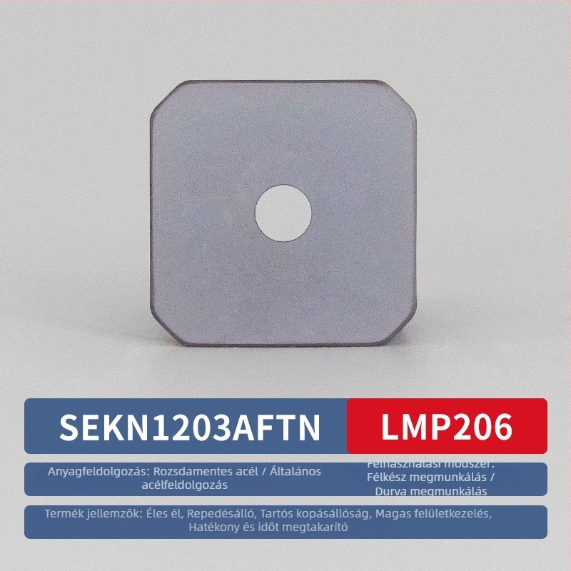 CNC négyszögletes marópenge SEKN1203/1504, rozsdamentes acél, finom marás, kettős fej gantry, fém-kerámia penge