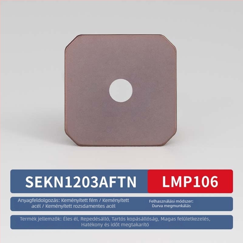 CNC négyszögletes marópenge SEKN1203/1504, rozsdamentes acél, finom marás, kettős fej gantry, fém-kerámia penge