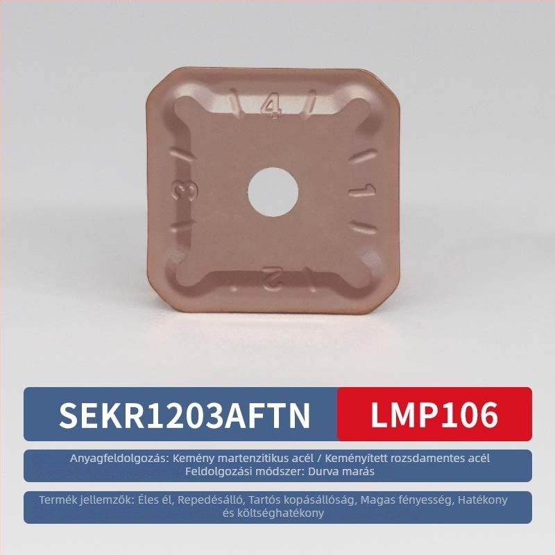 CNC négyszögletes marópenge SEKN1203/1504, rozsdamentes acél, finom marás, kettős fej gantry, fém-kerámia penge