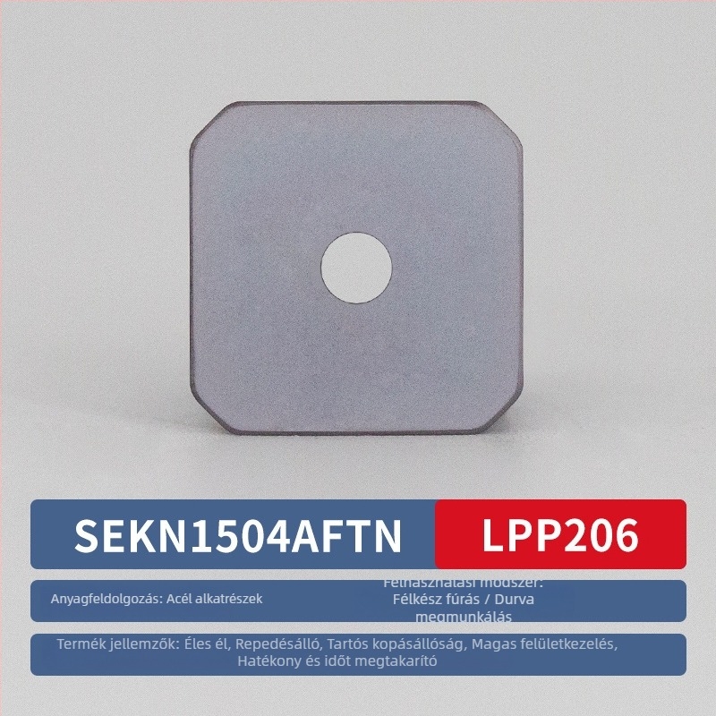 CNC négyszögletes marópenge SEKN1203/1504, rozsdamentes acél, finom marás, kettős fej gantry, fém-kerámia penge