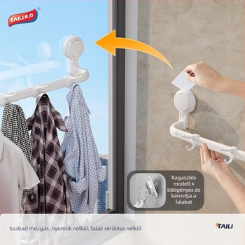 Too Much Force AW556 Modern minimalist konyhai falra szerelhető edény- és eszköztároló vákuumos rögzítéssel