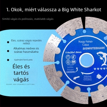 Gyémánt betonvágó korong horonyvágáshoz, szinterezett – Great White Shark