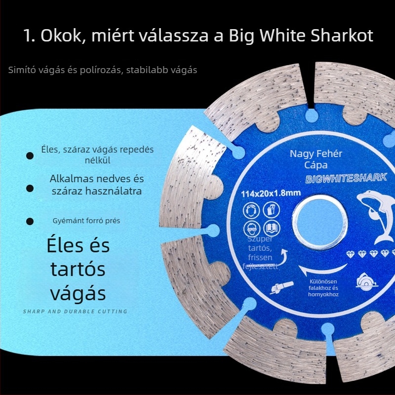 Gyémánt betonvágó korong horonyvágáshoz, szinterezett – Great White Shark