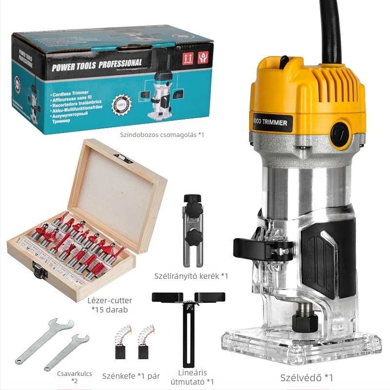 Moyi Faipari Gép Faanyagok Feldolgozásához, 220V Dugaszolható Tápellátás, Hornyázás, Marás és Gravírozás, Otthoni Használatra