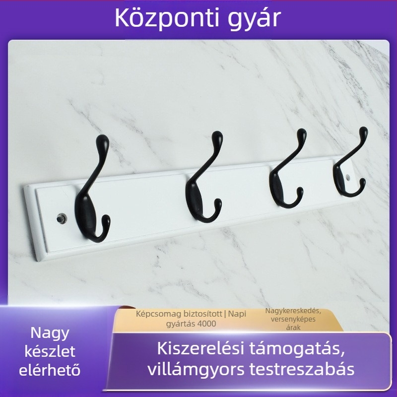 Fali kabáttartó, cinkötvözetből, elektroplattált felülettel, modern minimalist stílus, súly 1.5