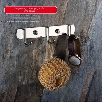 304 rozsdamentes acélból készült falra szerelhető horogkészlet, polírozott felület, modern minimalist stílus, súly 15 kg, márka Yoda Mei