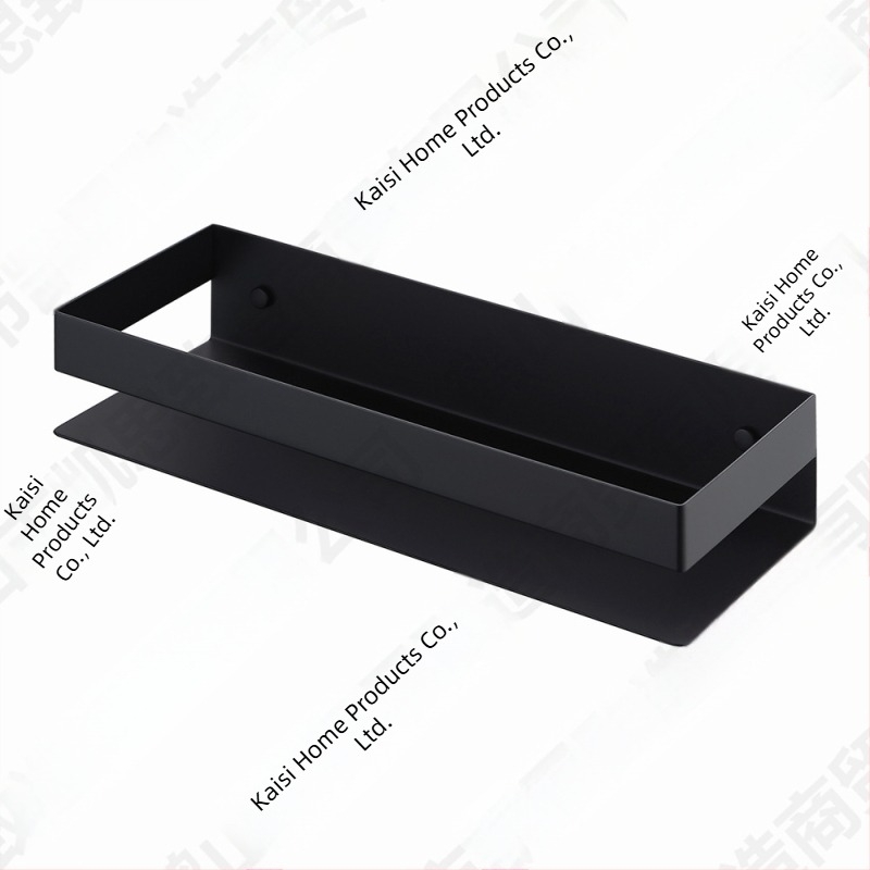 Fekete rozsdamentes acél fürdőszobai tároló polc, modern minimalist stílus, modell BSC205, 1 polc
