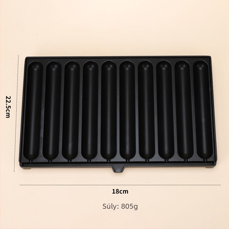 8‑lyukas szalámi grill serpenyő (alumínium, négyszögletes, hordozható, tapadásmentes, könnyen tisztítható)