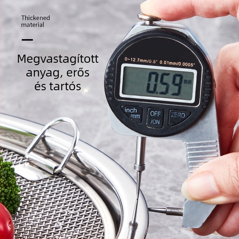 304 rozsdamentes acélból készült olajat levezető serpenyő, többfunkciós serpenyő a sütéshez és falatozáshoz, olajlevezető eszköz, modern letisztult dizájn