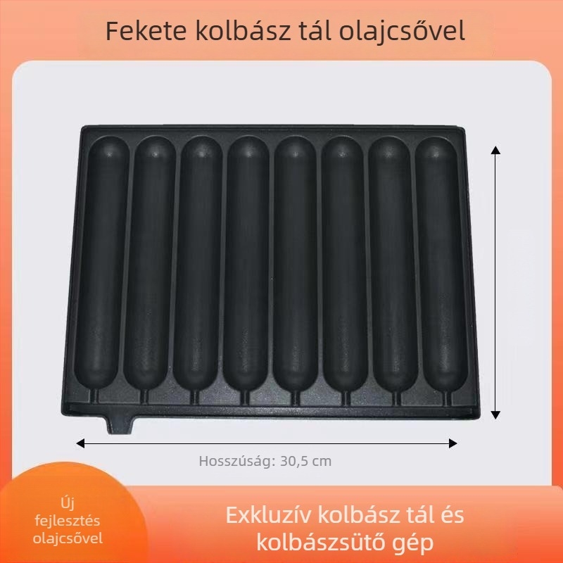 8-csöves kolbász grilllemez, alumínium, négyzet alakú, sajtolt kialakítás, multifunkcionális, hordozható, könnyen tisztítható