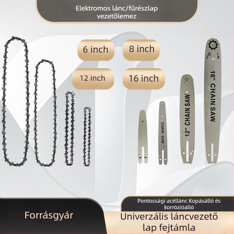 Láncfűrész vezetőlemez, plug-in kivitel, egykezes használat, ötvözet
