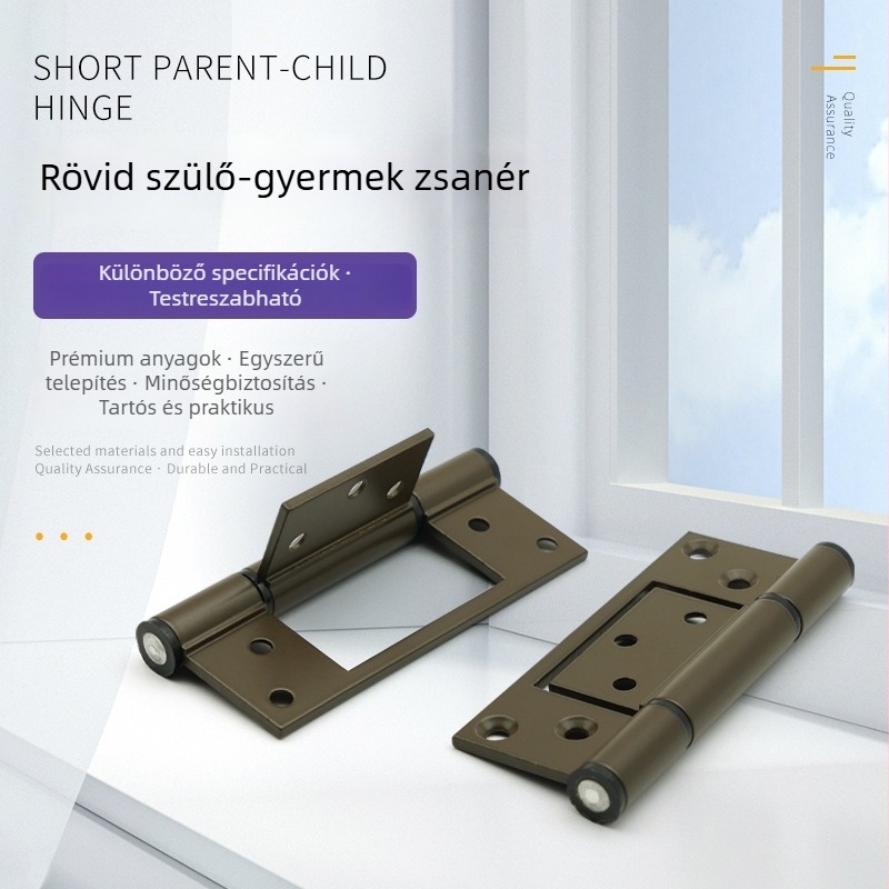 Sai Lei SE-01 alumínium ötvözet csapágyas csuklópánt, 100 mm, beltéri toló- és hajtogatható faajtókhoz, halk működésű, kettős csukló