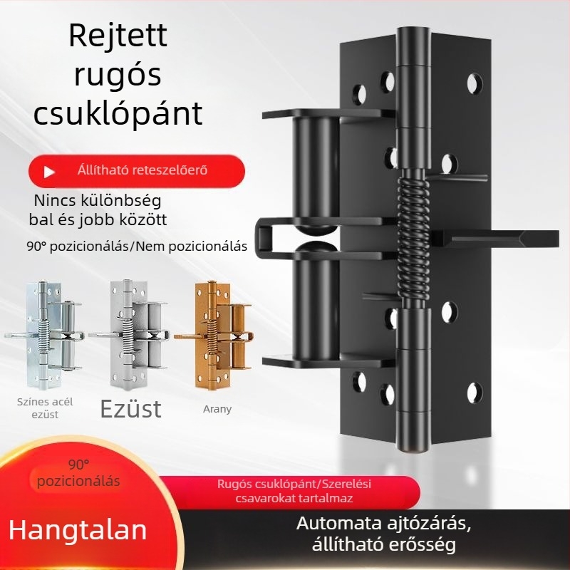 Automata ajtócsukló rugóval, 4 hüvelykes méretű, visszacsukó buffer és 90° derékszög pozícionáló