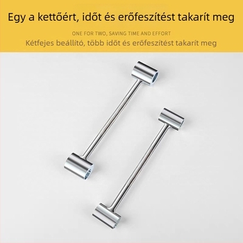 Ajtóhézag-szabályozó eszköz zászló alakú csuklóhoz, rozsdamentes acélból