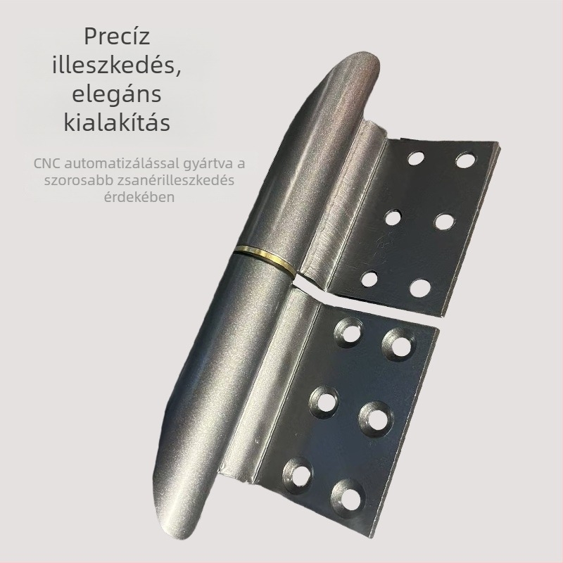 Rozsdamentes acél ajtópánt, masszív kivitel, 3.5 mm vastagság, betörés elleni védelem