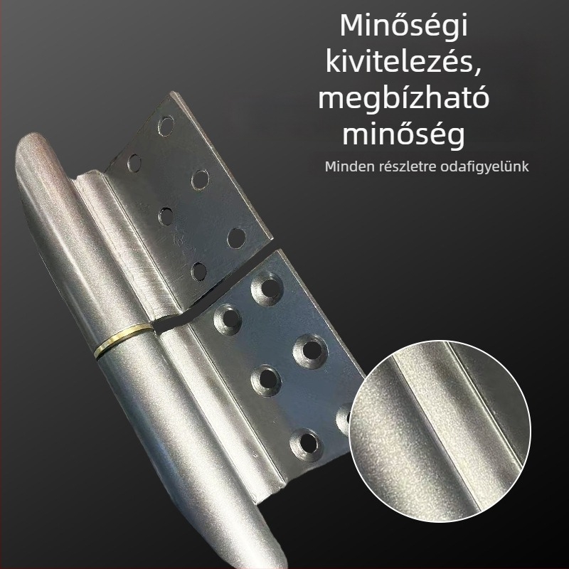 Rozsdamentes acél ajtópánt, masszív kivitel, 3.5 mm vastagság, betörés elleni védelem