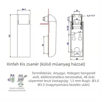 Hűtőszekrény és fagyasztó ajtókhoz tartozó csuklók; felső mozgó csuklók a fagyasztóhoz; vízszintes ajtó rugós csuklók; korrózióálló
