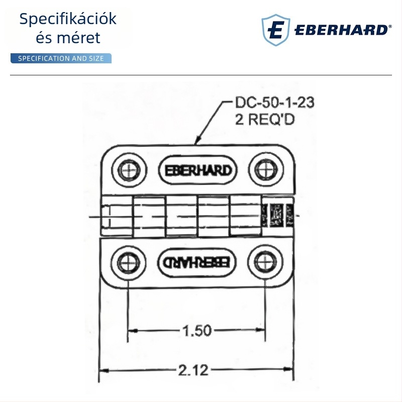 Csavarokkal ellátott cinkötvözetből készült pánt, ipari teherbírású, 50×40 mm, lyuk nélküli, tűs szerelvényekkel, elosztó dobozok és szekrényajtókhoz