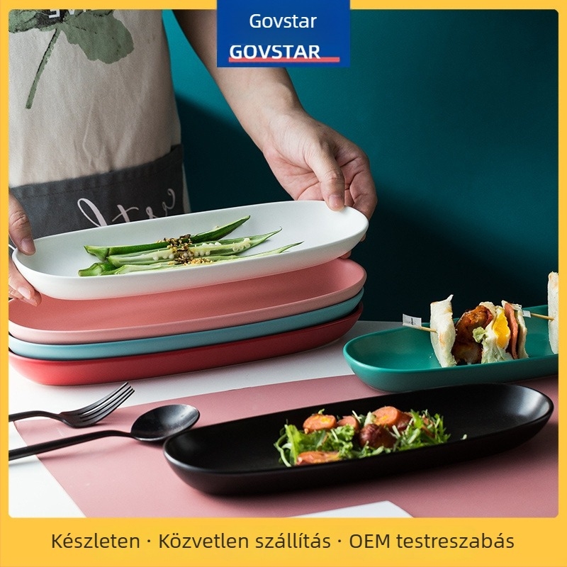 Porcelán tál, szabálytalan formájú, sushi és sashimi számára, mikrohullámú sütőben használható, Új kínai stílus, első osztályú minőség