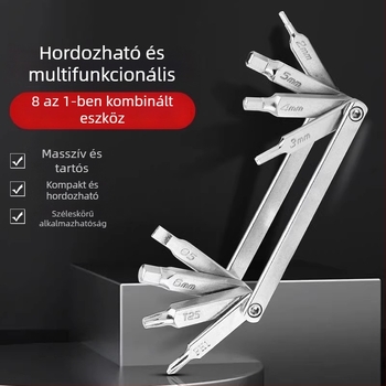 Kerékpár javító eszköz – összecsukható, hordozható hatszögletű socket kulcs, ötvözet szerszámacél