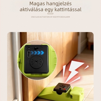 Padlóra szerelt ajtóstopper riasztóval, cinkötvözetből, önálló felszerelés, hordozható