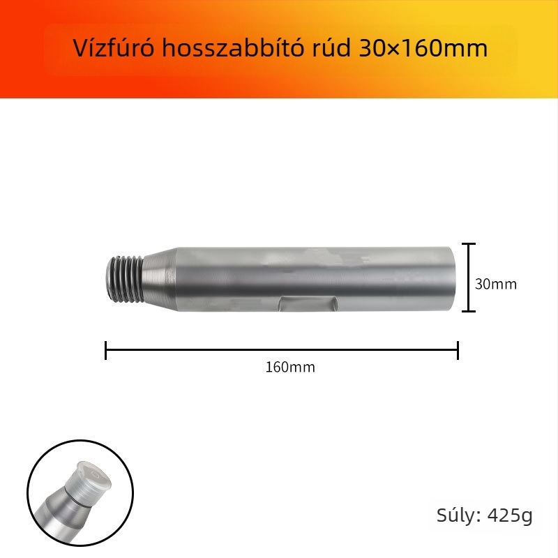 Vízfúró géphez való fúróhosszabbító rúd (Márka: Han ax; Anyag: szénacél)