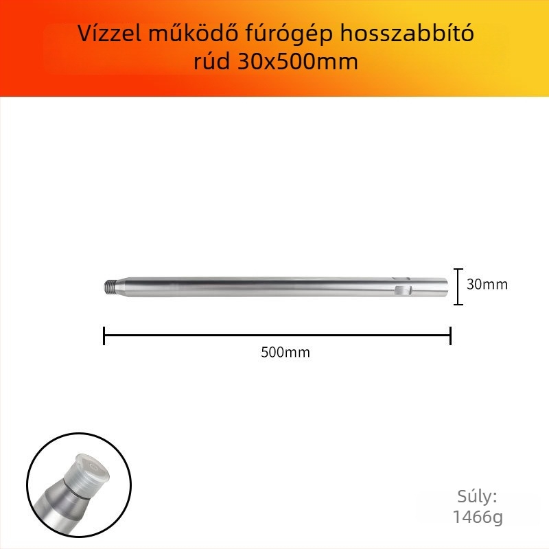 Vízfúró géphez való fúróhosszabbító rúd (Márka: Han ax; Anyag: szénacél)