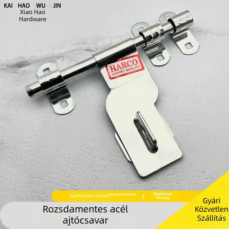 T-alakú retesz ajtózár rozsdamentes acélból, fényes felülettel, modern minimalista dizájn