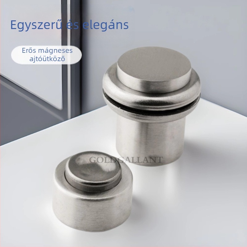 304 rozsdamentes acél ajtóstopper, padlóra szerelhető, erős mágneses, modern minimalist stílusú hardver