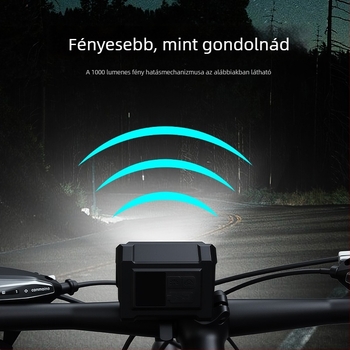 HAWEIWIND Kerékpár Első Fénye, 1500 mAh Akkumulátor, Pántos Rögzítés, Kültéri Éjszakai Kerékpározáshoz