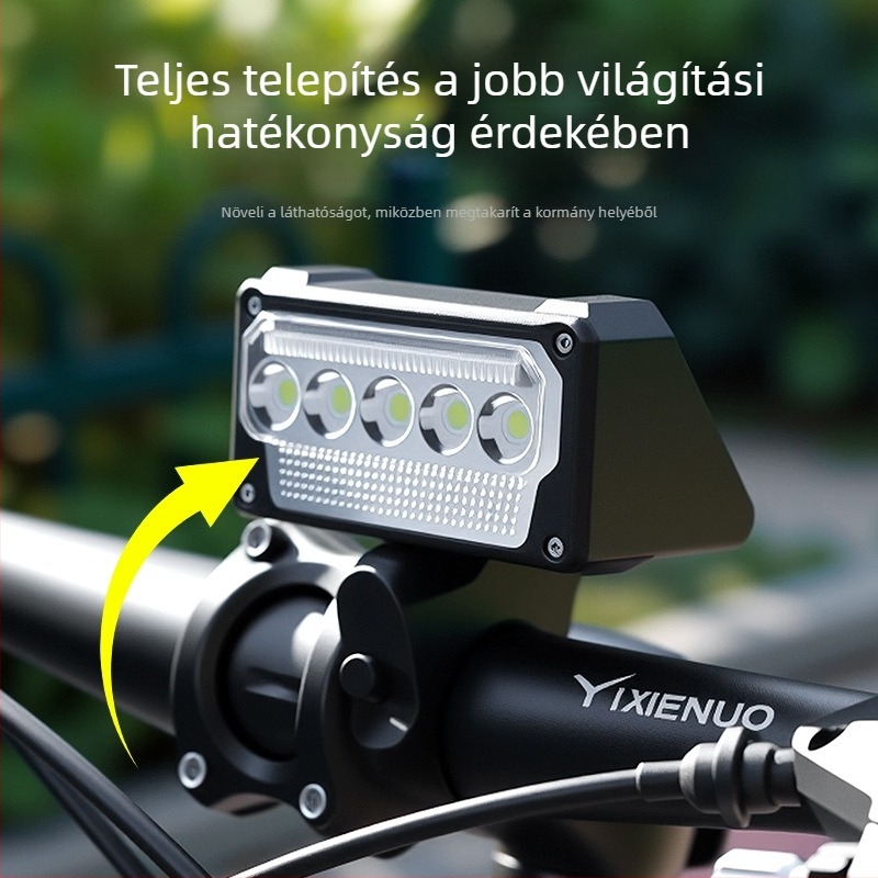 HAWEIWIND Kerékpár Első Fénye, 1500 mAh Akkumulátor, Pántos Rögzítés, Kültéri Éjszakai Kerékpározáshoz