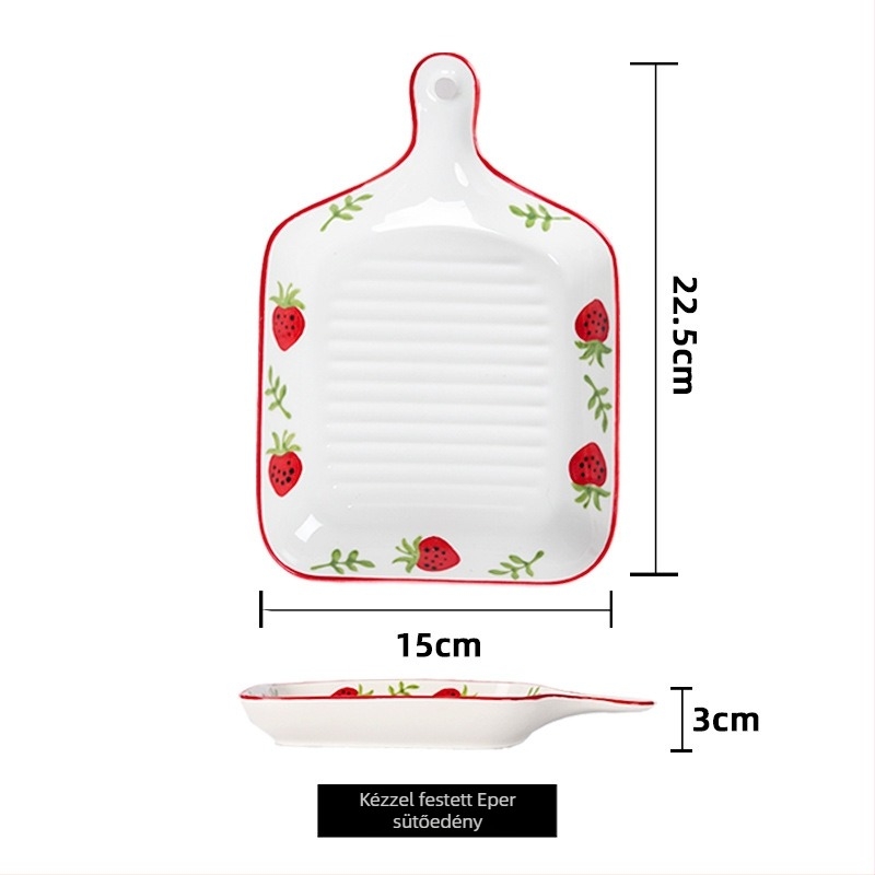 Mingxin Ceramics kerámia lemez — kézzel festett, négyszögletes alak, több mintázat, mikrohullámú sütőben használható, testreszabható