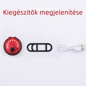 Kerékpár hátsó lámpa, tölthető, nagy fényerejű, riasztó fény, A10 modell, Leadbike/Impression Riding