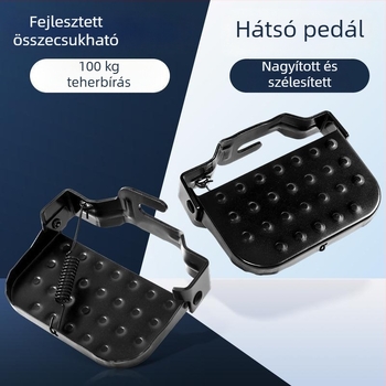 Hátsó kerékpár pedál – összecsukható, megnövelt és szélesebb, mangánacélból, universal a hagyományos hátsó tengelyhez, márka Senowoiry/Ji Rui
