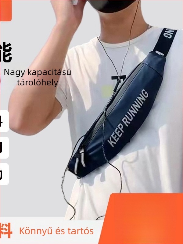 Férfi mellkas táska, PU anyag, 8 hüvelykes laptophoz illeszkedik, poliészter bélés, szabadidős utazási stílus