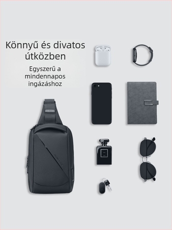 Férfi mellkas táska kerékpározáshoz és utazásokhoz, üzleti elit stílus, Oxford anyag, USB interfész, Marco leden, poliészter bélés