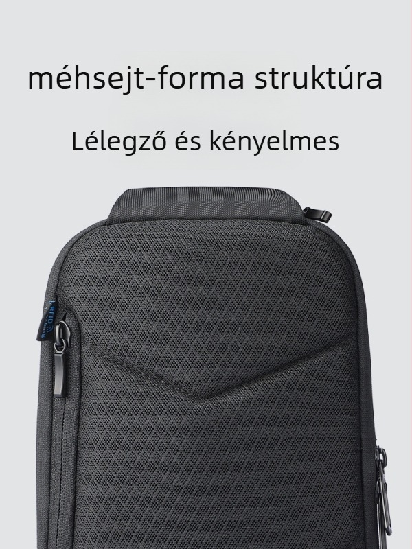 Férfi mellkas táska kerékpározáshoz és utazásokhoz, üzleti elit stílus, Oxford anyag, USB interfész, Marco leden, poliészter bélés
