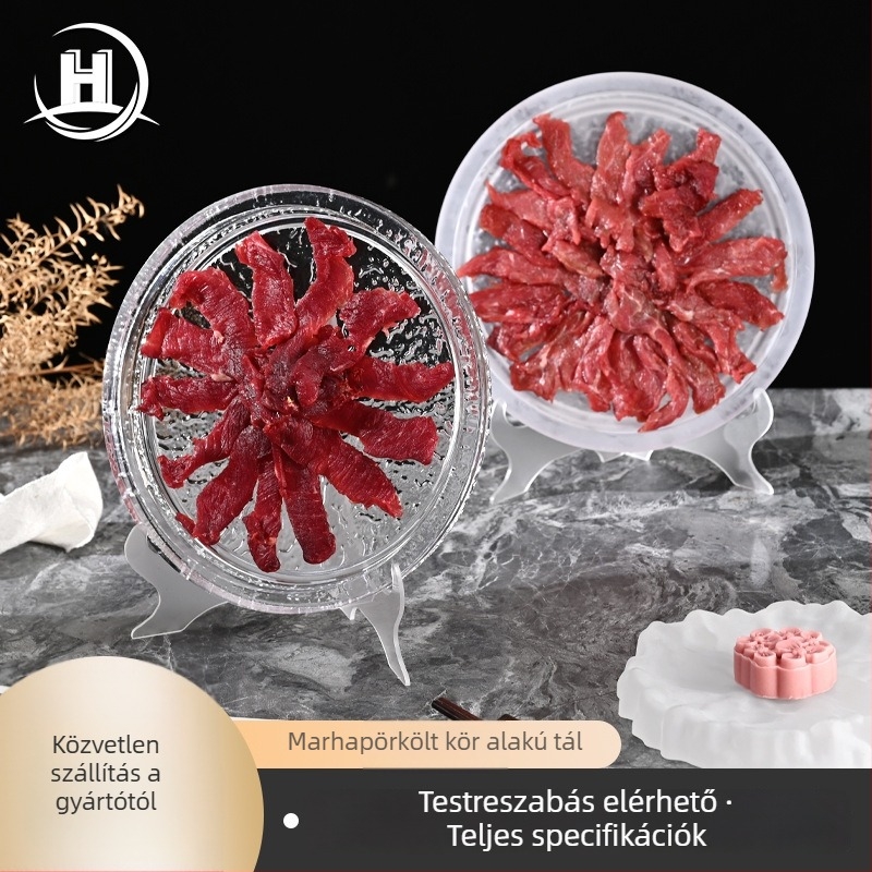 Beef disc tál Flower heart, PC anyag, kerek alak, egyszerű mintázat, modern minimalista stílus