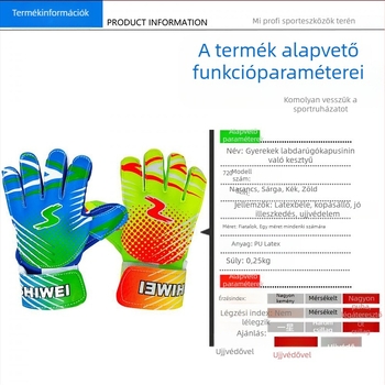 Gyerekek futballkapus kesztyűje ujjvédővel, teljes latex, csúszásmentes fogás edzéshez