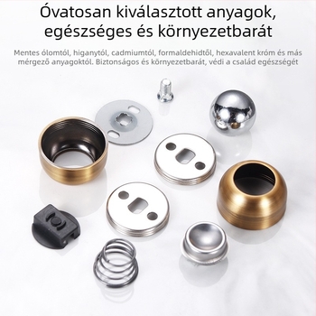 Ajtóstopper rozsdamentes acélból, szilikonból és vasból, falra szerelhető, automata mágneses működés