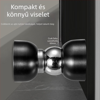 Ajtóstopper rozsdamentes acélból, szilikonból és vasból, falra szerelhető, automata mágneses működés
